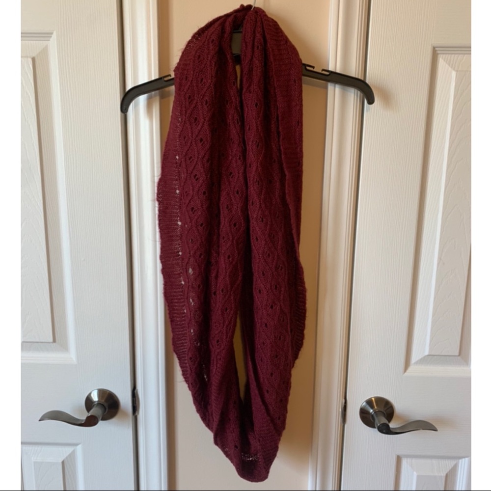 Burgundy infinity scarf